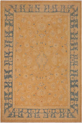 handmade Traditional Kafkaz Tan Lt. Blue Hand Knotted RECTANGLE 100% WOOL area rug 10 x 14